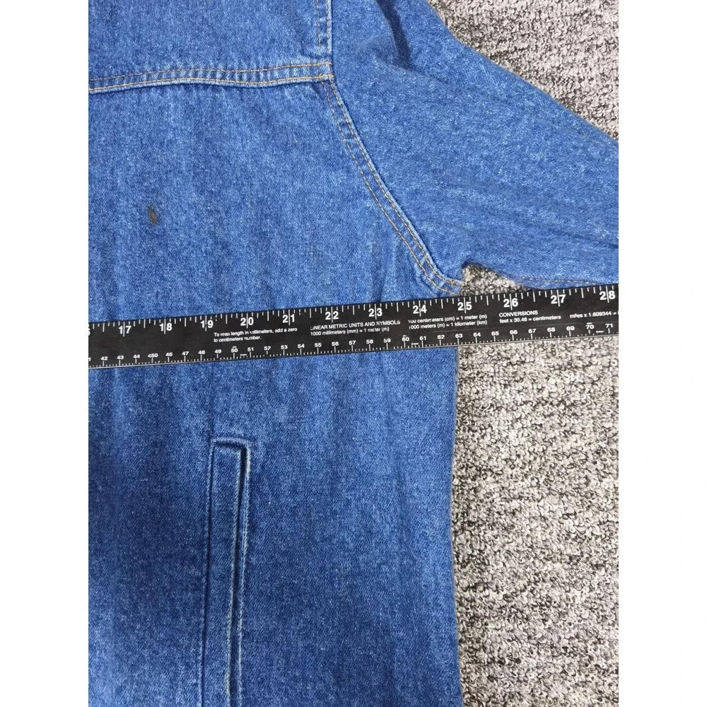 Vintage Levis Denim Duster‎ Coat Mens Large Blue Corduroy Collar USA 75070